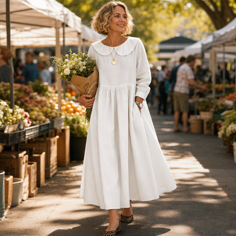 ✨ Easy Everyday Comfort | Women's Loose Long-Sleeve Maxi Dress with Pockets