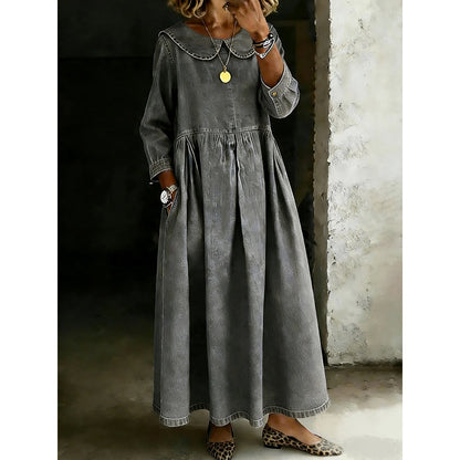 ✨ Easy Everyday Comfort | Women's Loose Long-Sleeve Maxi Dress with Pockets
