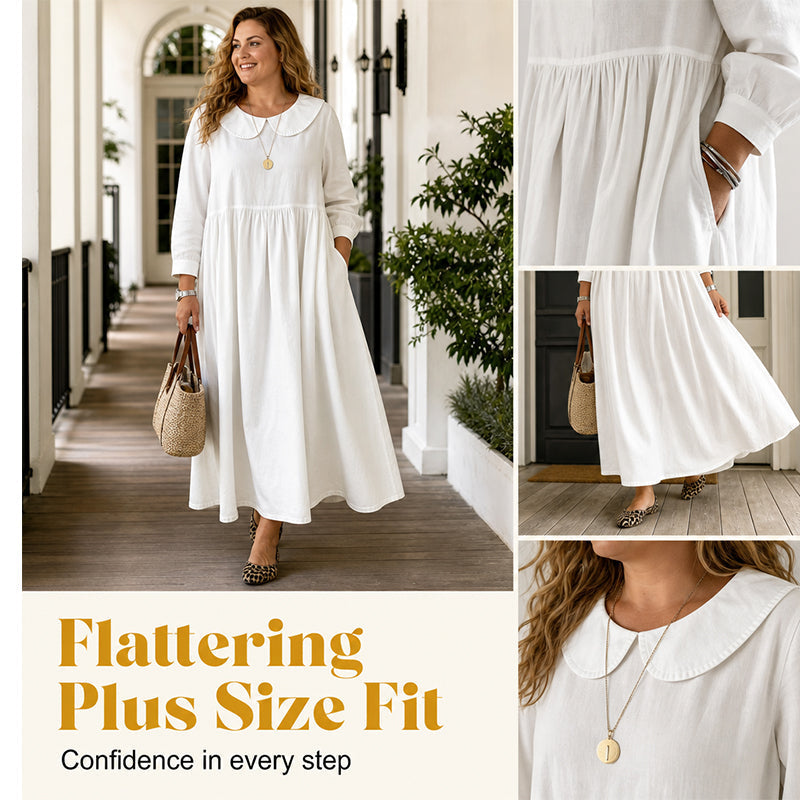 ✨ Easy Everyday Comfort | Women's Loose Long-Sleeve Maxi Dress with Pockets