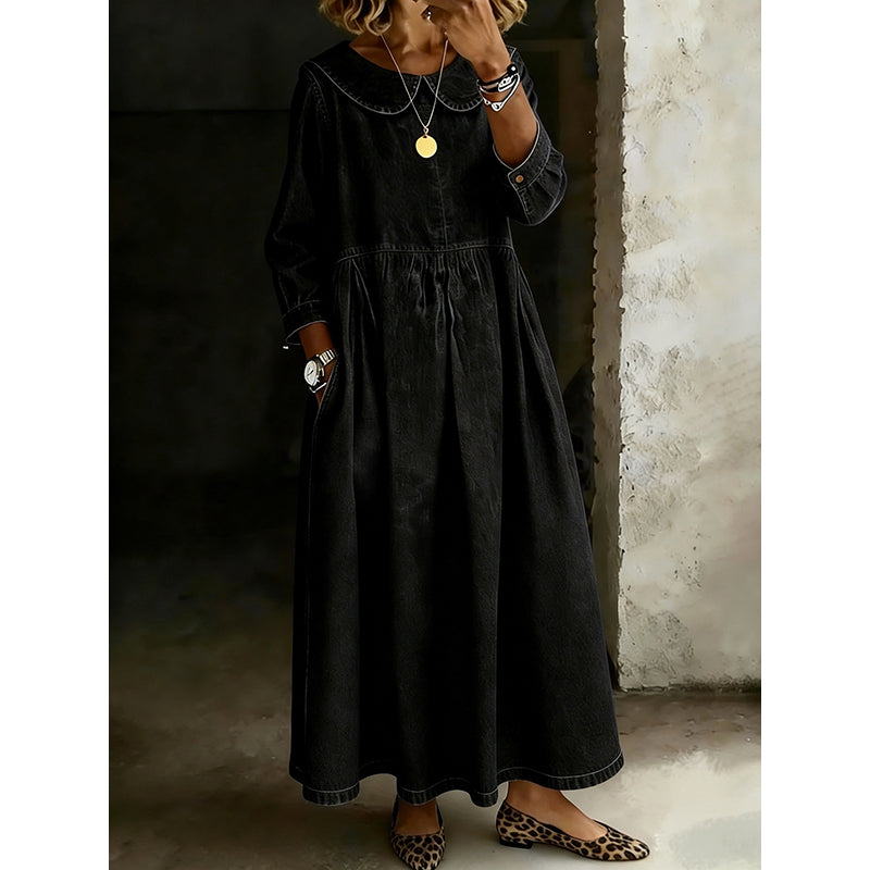 ✨ Easy Everyday Comfort | Women's Loose Long-Sleeve Maxi Dress with Pockets