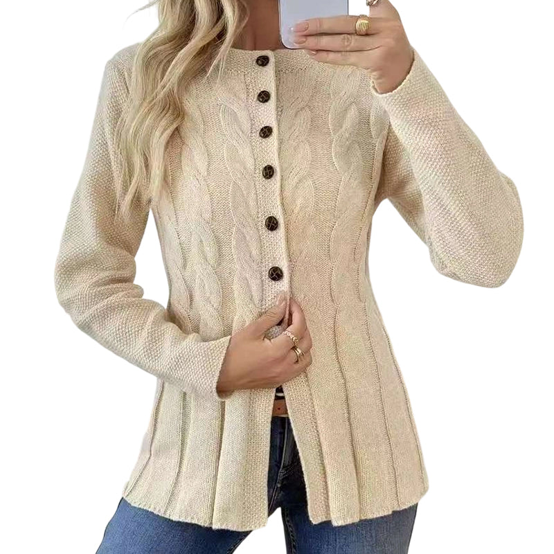 Women's Cable Knit Button-Down Cardigan