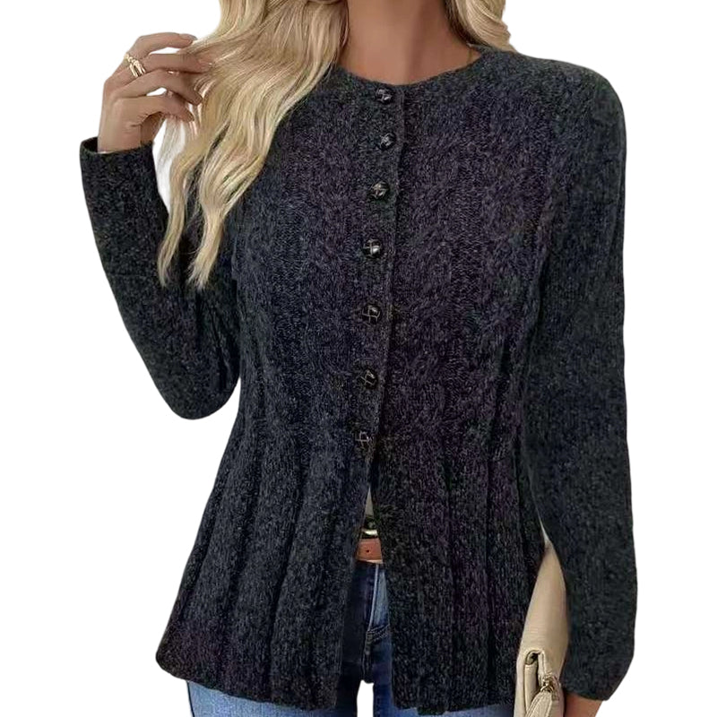 Women's Cable Knit Button-Down Cardigan