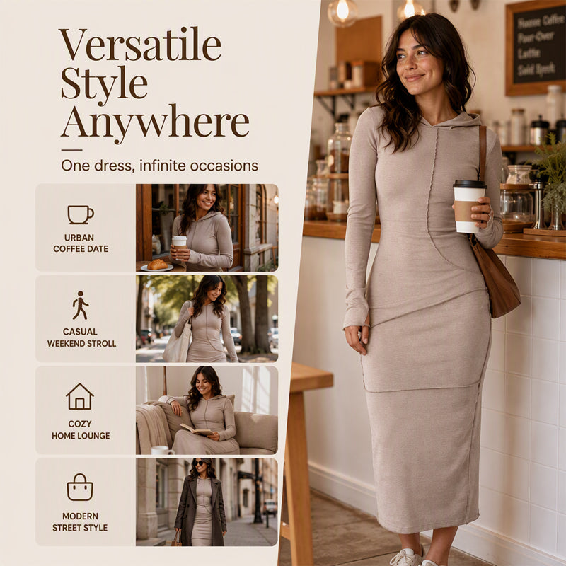 Women's Slim-Fit Hooded Maxi Dress
