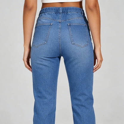 Women's Casual Drawstring Denim Jogger Pants