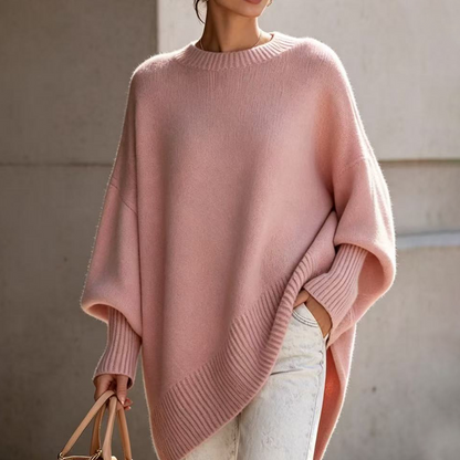 ☁️ Cozy Everyday Comfort | Women's Plus-Size Crew-Neck Pullover Sweater