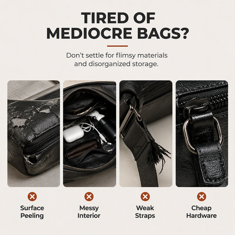 🖤 PU Leather Square Crossbody Bag for Men – Sleek Style & Everyday Convenience