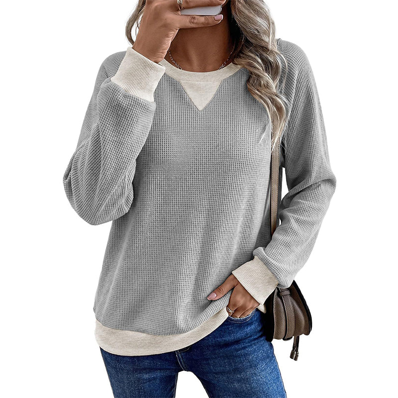 ☁️ Easy Everyday Comfort | Women's Waffle-Knit Long-Sleeve Top