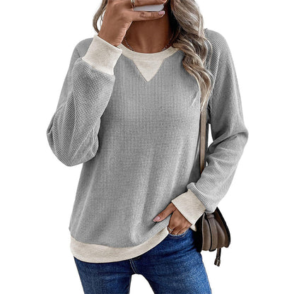 ☁️ Easy Everyday Comfort | Women's Waffle-Knit Long-Sleeve Top