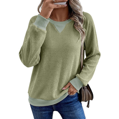 ☁️ Easy Everyday Comfort | Women's Waffle-Knit Long-Sleeve Top