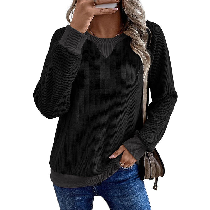 ☁️ Easy Everyday Comfort | Women's Waffle-Knit Long-Sleeve Top
