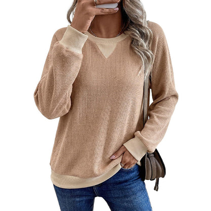 ☁️ Easy Everyday Comfort | Women's Waffle-Knit Long-Sleeve Top