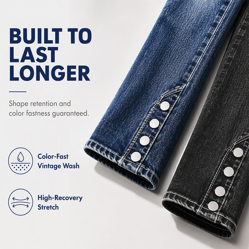 💖 Latest Design Free Shipping | Women's Stretch Slim-Fit Jeans with Button-Hem Detail