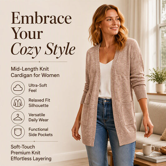 Women's Casual Open Front Knit Cardigan