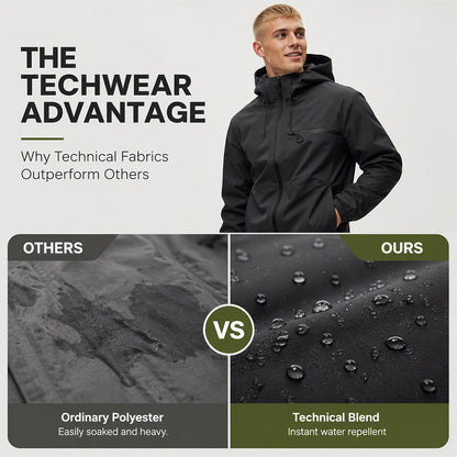 🌧️ All-Weather Utility | Men's Waterproof Oversized Hooded Jacket