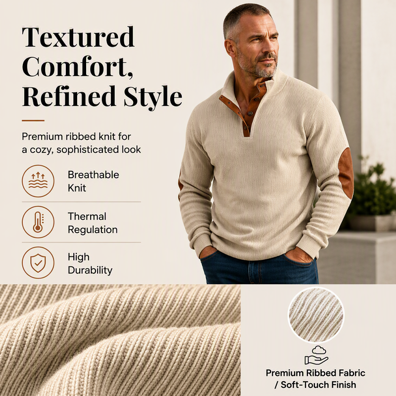 ⌛Limited-Time Offer-Men's Corduroy Stand Collar Sweatshirt