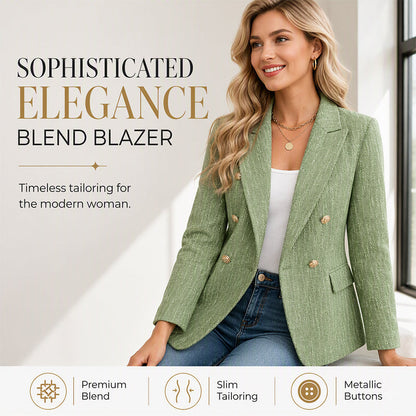 Women's Casual Double-Breasted Blazer Jacket
