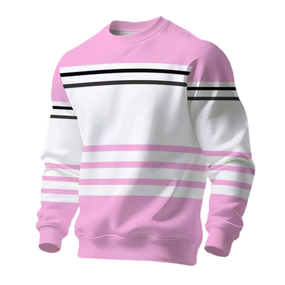 ✨ Easy Everyday Style | Men's Striped Colorblock Long-Sleeve Sweatshirt