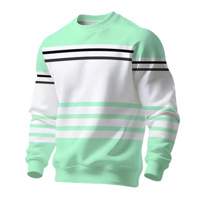 ✨ Easy Everyday Style | Men's Striped Colorblock Long-Sleeve Sweatshirt