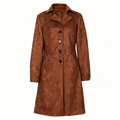 ✨ Timeless Faux Suede Style | Women's Longline Trench Coat ⚡ Free Shipping