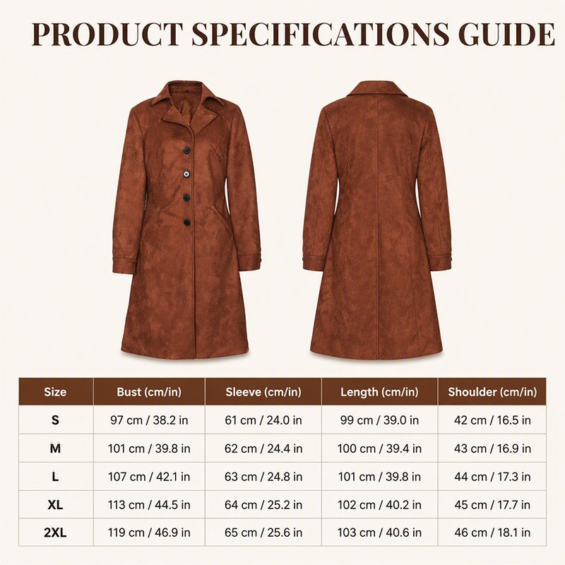 ✨ Timeless Faux Suede Style | Women's Longline Trench Coat ⚡ Free Shipping