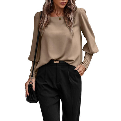 ✨ Elevated Everyday Style | Women's Lantern-Sleeve Relaxed Blouse