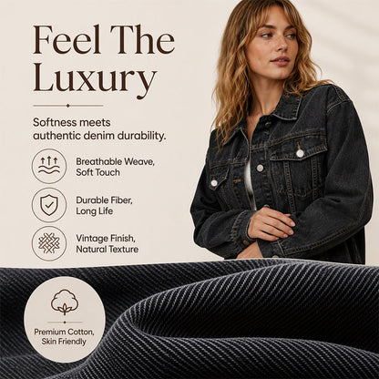 Women's Oversized Washed Denim Jacket