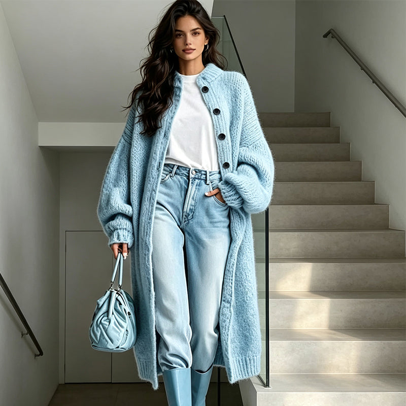 Women's Chunky Knit Long Sweater Coat