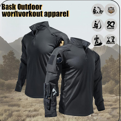 🦾 Built Tough, Moves Easy | Men's Multi-Pocket Quarter-Zip Tactical Top