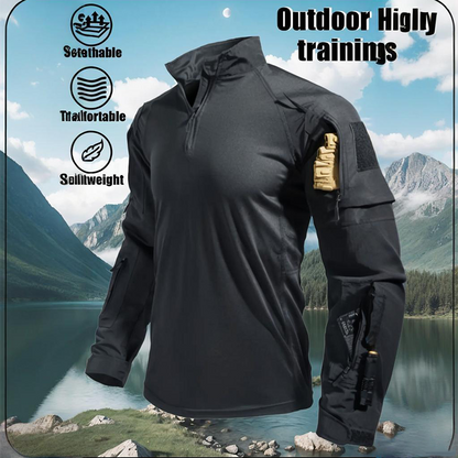 🦾 Built Tough, Moves Easy | Men's Multi-Pocket Quarter-Zip Tactical Top