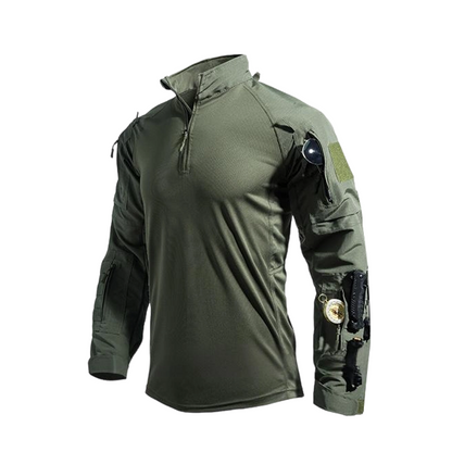 🦾 Built Tough, Moves Easy | Men's Multi-Pocket Quarter-Zip Tactical Top