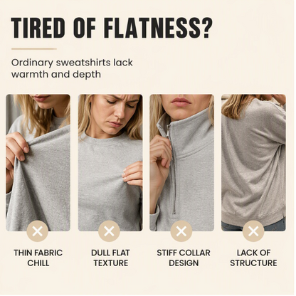 Women’s Half-Zip Cable Knit Sweatshirt