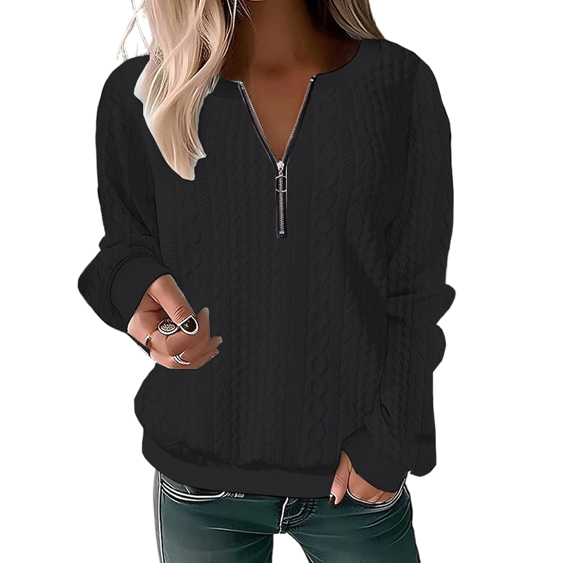 Women’s Half-Zip Cable Knit Sweatshirt