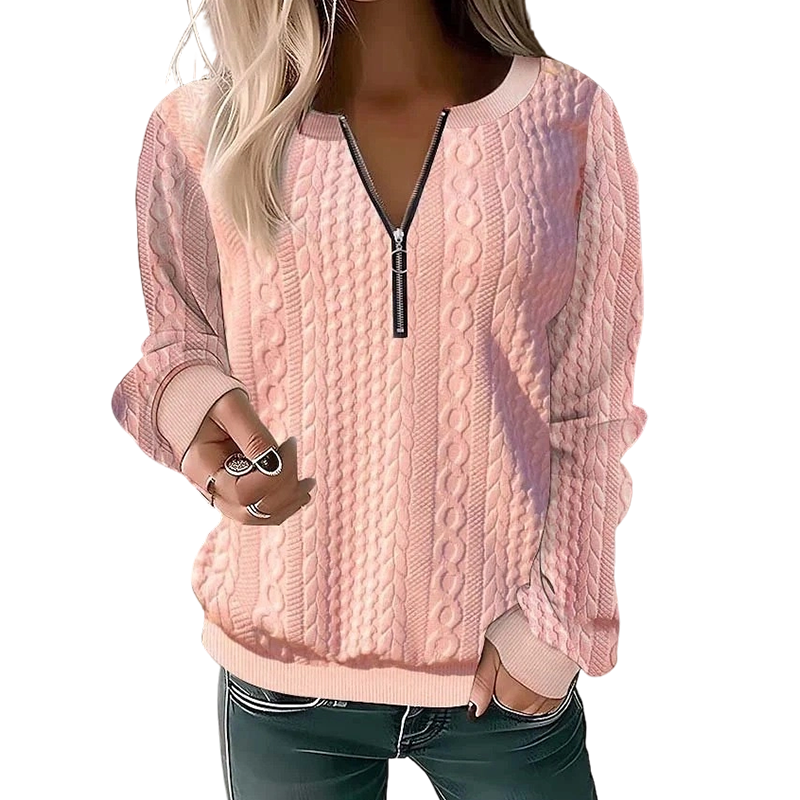 Women’s Half-Zip Cable Knit Sweatshirt