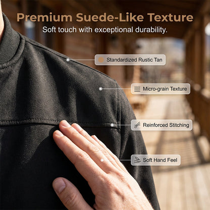 🧥 Rugged Texture, Easy Layering | Men's Suede-Look Western Bomber Jacket