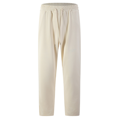 👖 Pull On & Go | Men's Waffle-Knit Drawstring Straight-Leg Pants