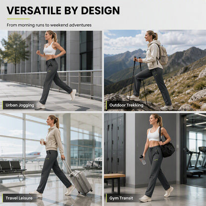 Women's Casual Athletic Pants with Zipper Pockets