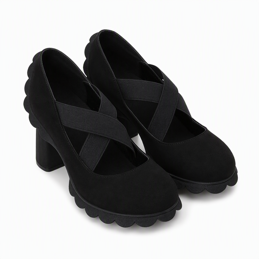 📢📢50% Off!!!🎉✨Women's Mary Jane shoes with a round toe, crisscross straps, block heel, platform, and cutouts, high heels