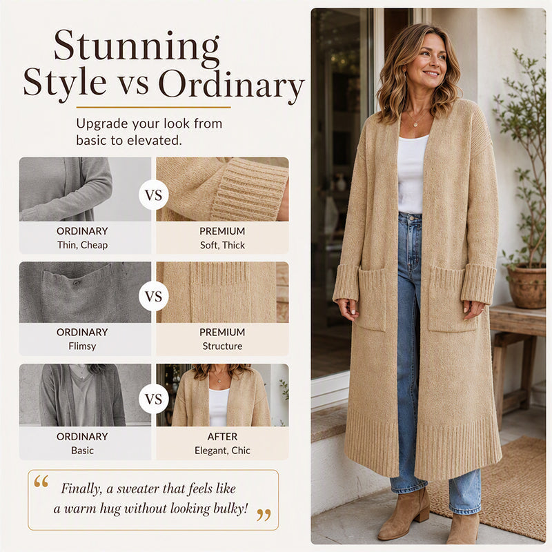 ⌛Limited-Time Offer-Women's Open Front Long Knit Cardigan