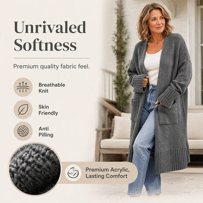 ⌛Limited-Time Offer-Women's Open Front Long Knit Cardigan