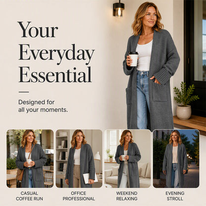⌛Limited-Time Offer-Women's Open Front Long Knit Cardigan