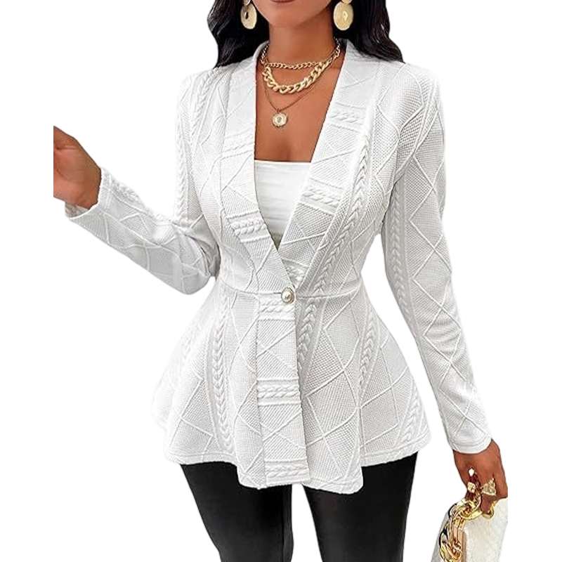 Minimalist Solid Textured Button Front Jacket