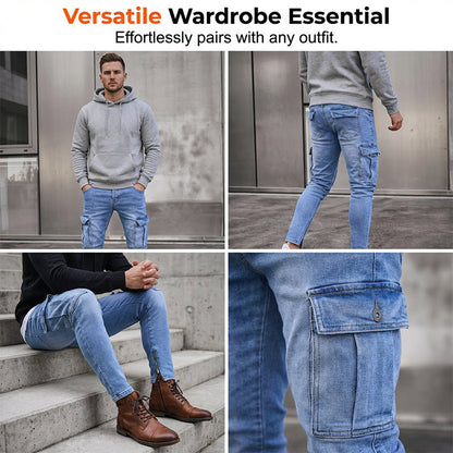 ⌛Limited-Time Offer-Men's Skinny Fit Stretch Cargo Jeans