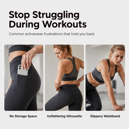 🍑 ✨Women's High-Waisted Cargo Yoga Pants