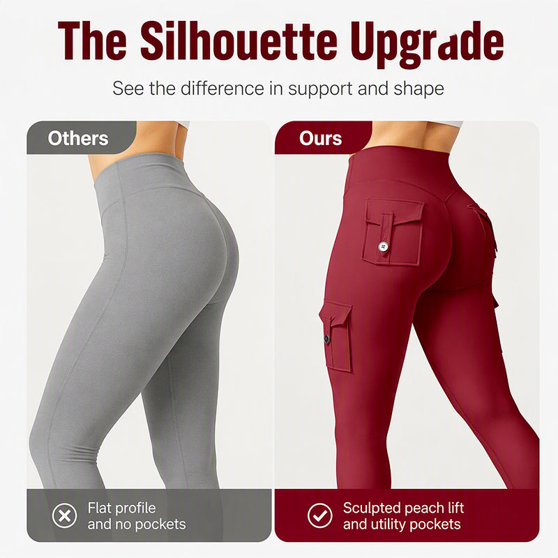 🍑 ✨Women's High-Waisted Cargo Yoga Pants