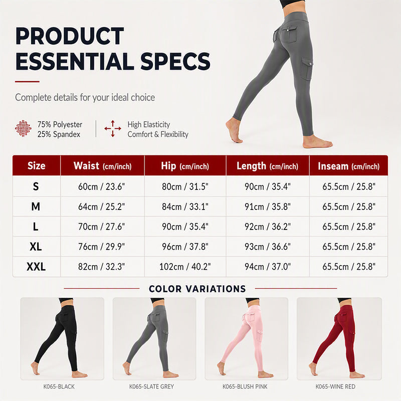 🍑 ✨Women's High-Waisted Cargo Yoga Pants