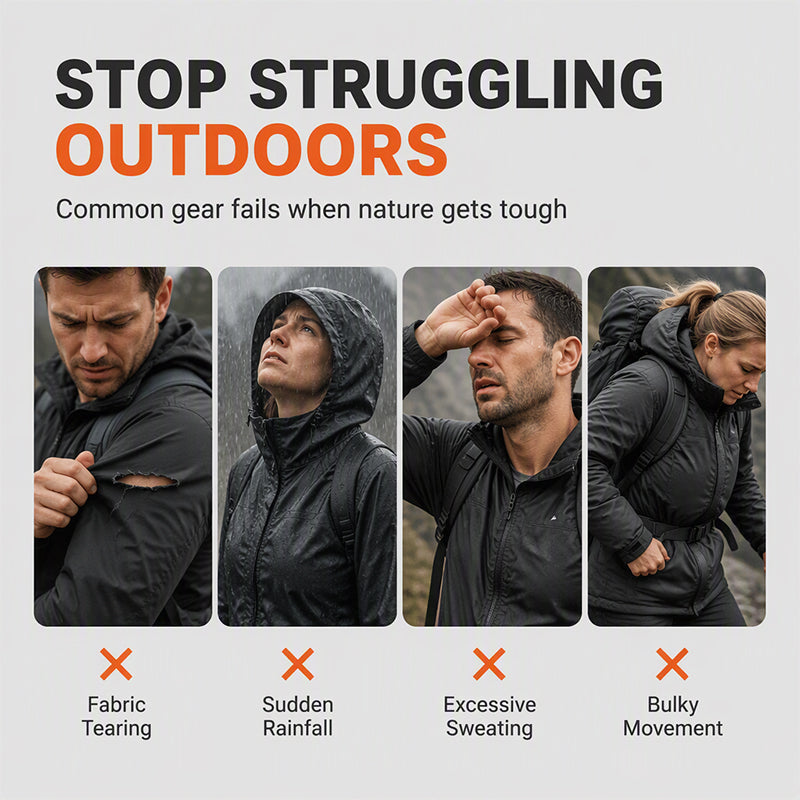 🌧️ Built for Rough Weather | Men's Waterproof & Windproof Hiking Jacket