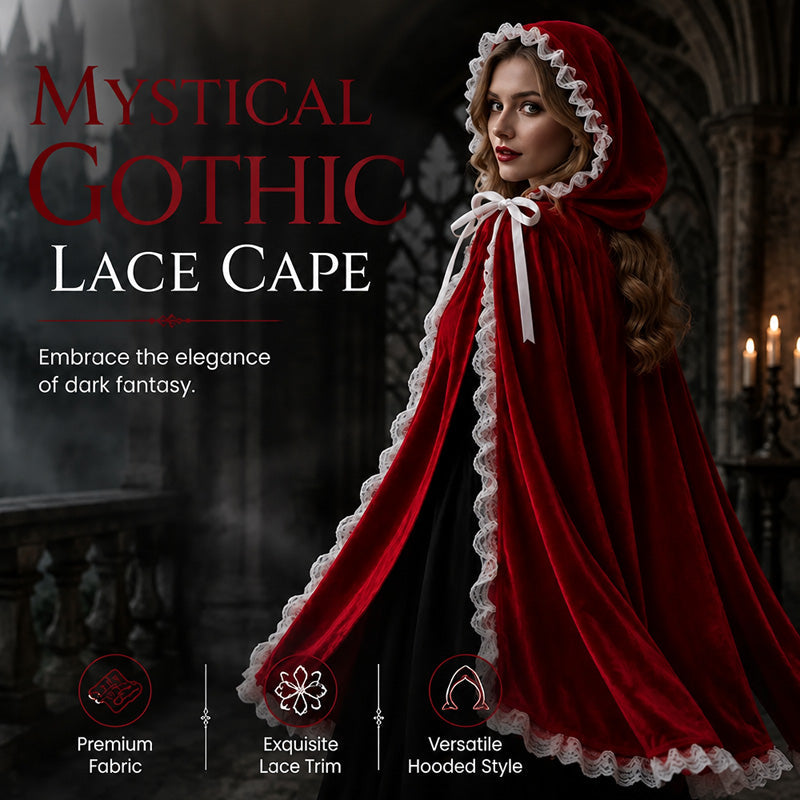 Dramatic Hooded Lace Cape