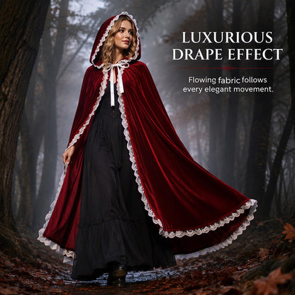 Dramatic Hooded Lace Cape