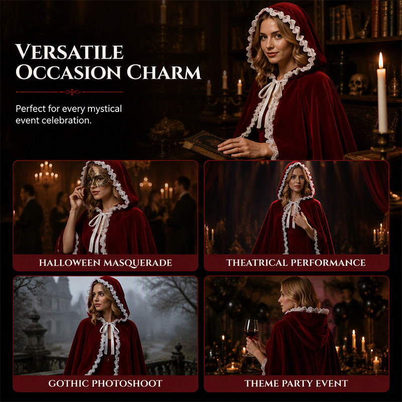 Dramatic Hooded Lace Cape