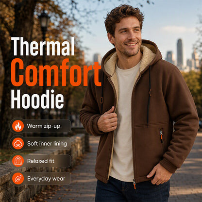 ☁️ Cozy Warmth, Easy Layers | Men's Plush-Lined Zip-Up Hoodie